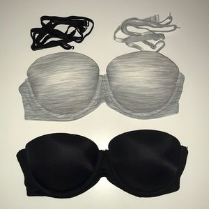 TWO vs pink strapless push up bra